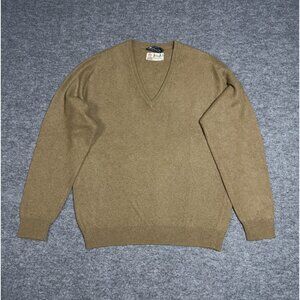 VINTAGE PRINGLE of SCOTLAND Women's 100% Cashmere V-neck Long Sleeve Sweater S